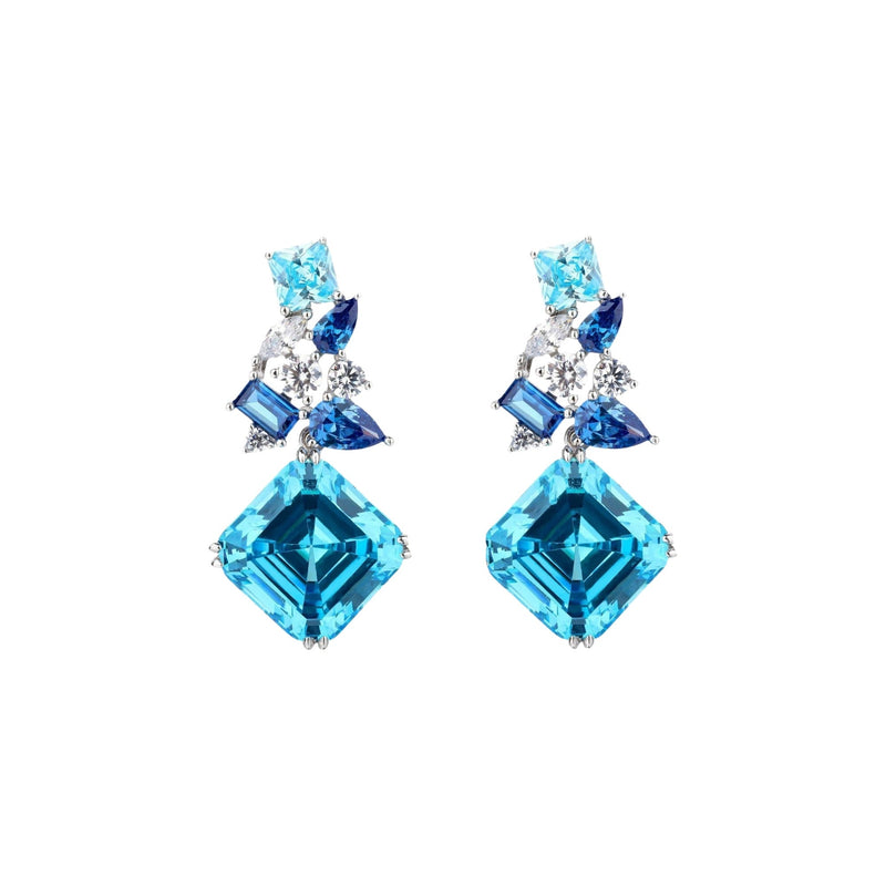 Geraldina Blue Square Earrings