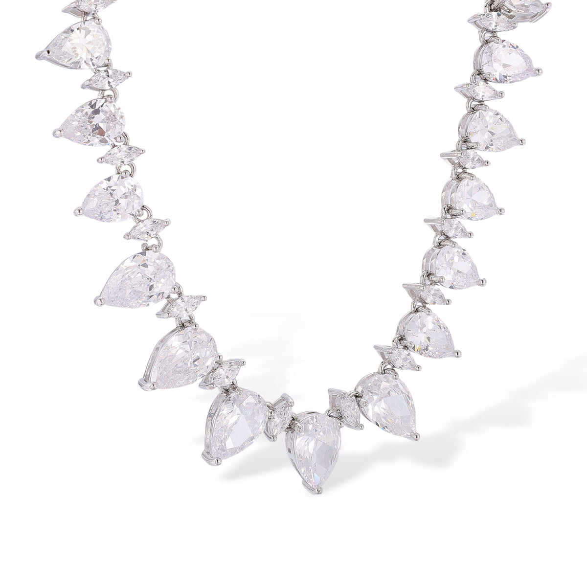 Geraldine White Teardrop Marquise Necklace