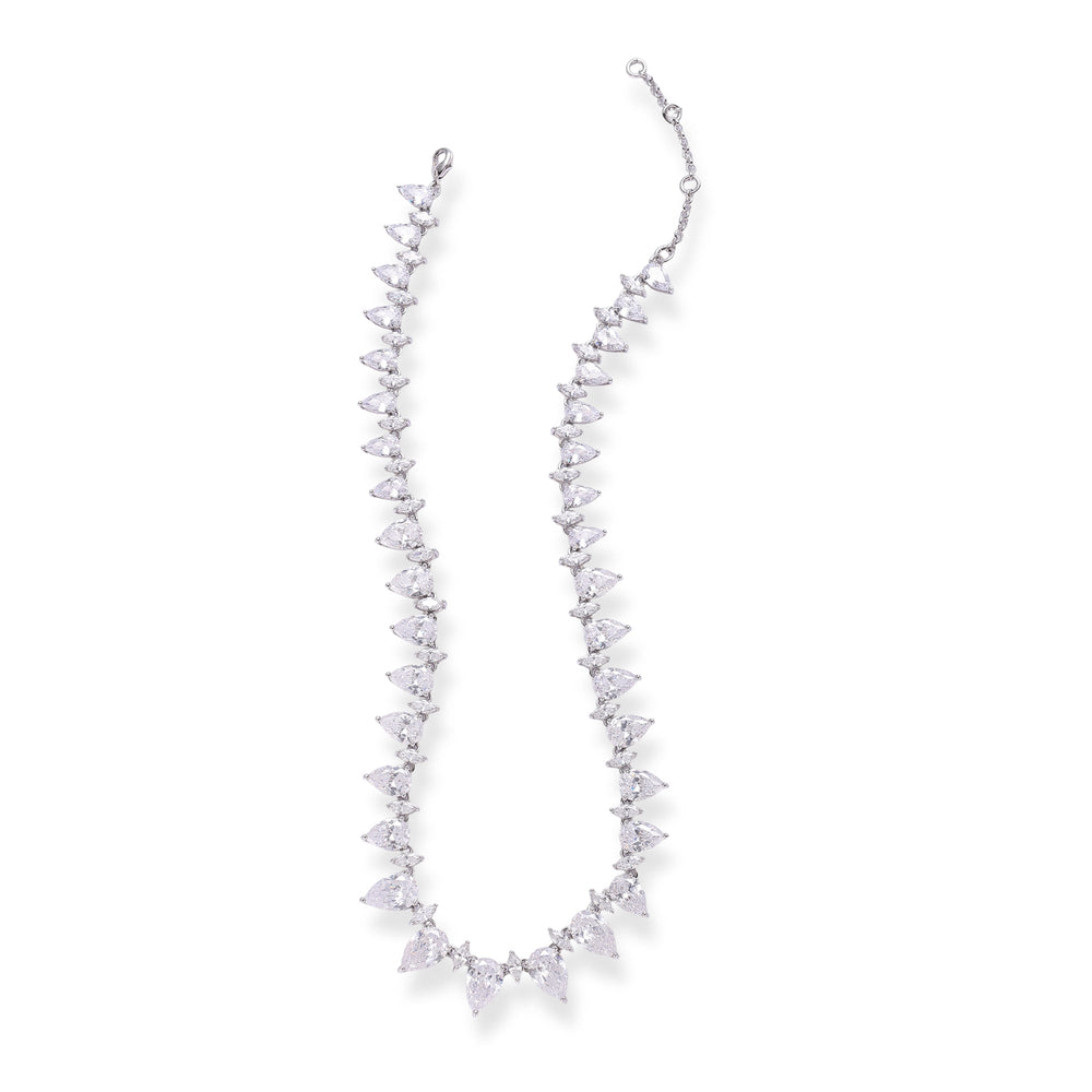 Geraldine White Teardrop Marquise Necklace