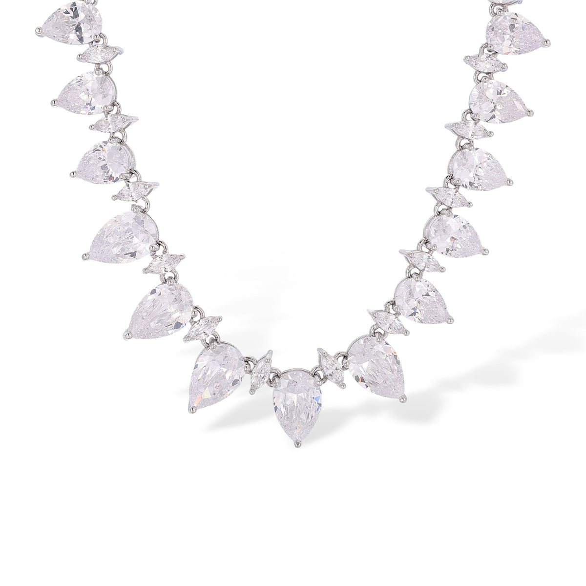 Geraldine White Teardrop Marquise Necklace