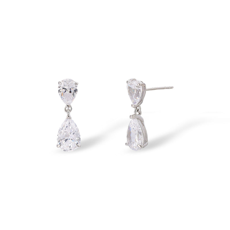 Gerwina White Teardrop Earrings