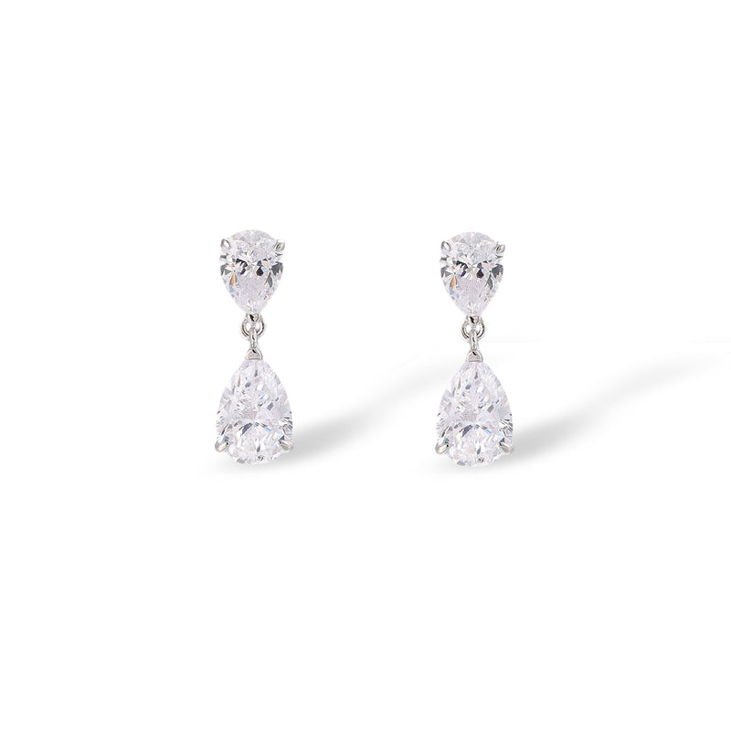 Gerwina White Teardrop Earrings