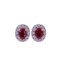 Gidèle Red Oval Stud Earrings