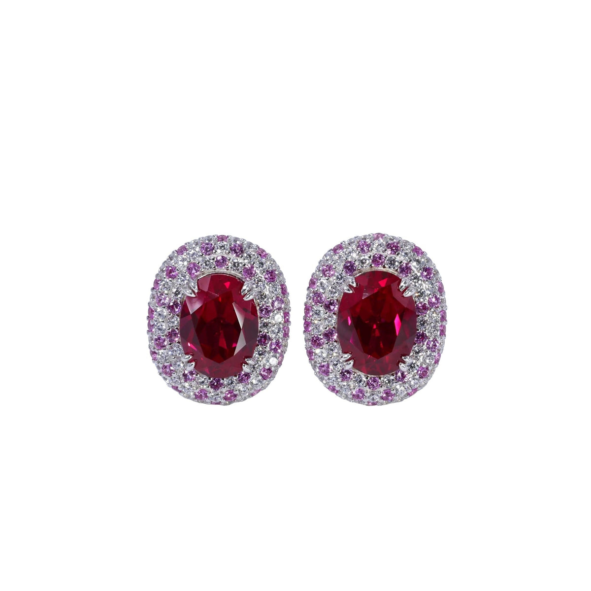 Gidèle Red Oval Stud Earrings