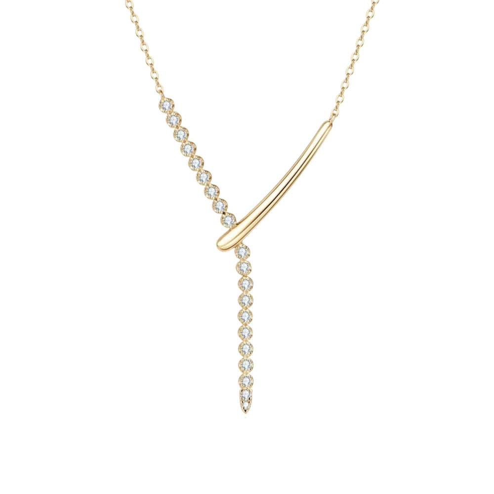 Gilette Y Shape Moissanite Necklace
