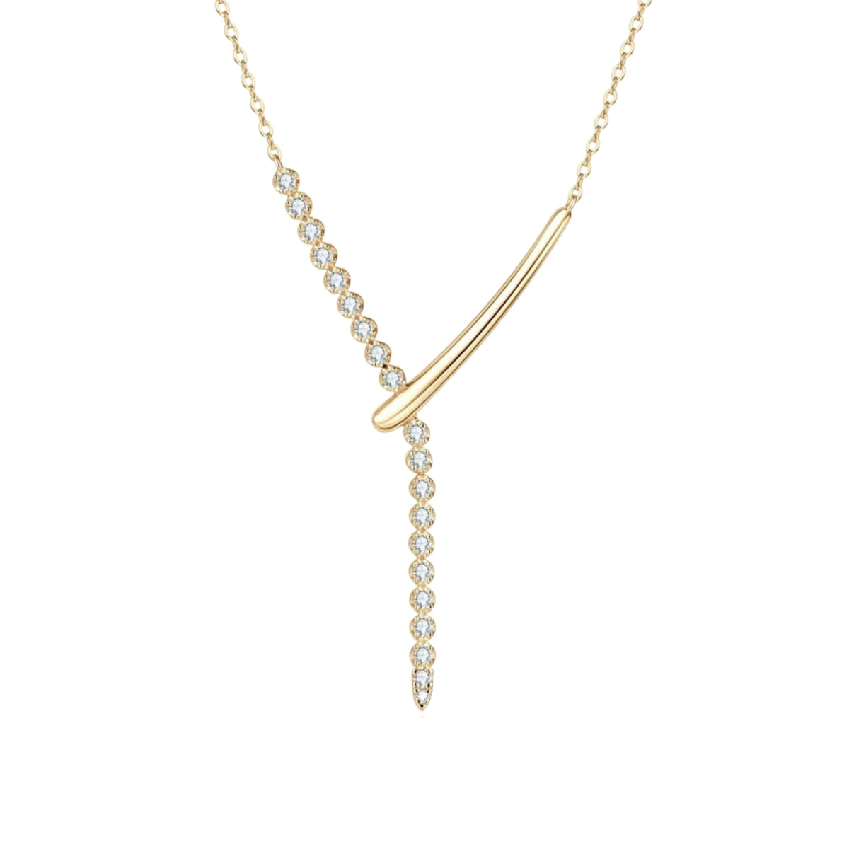 Gilette Y Shape Moissanite Necklace