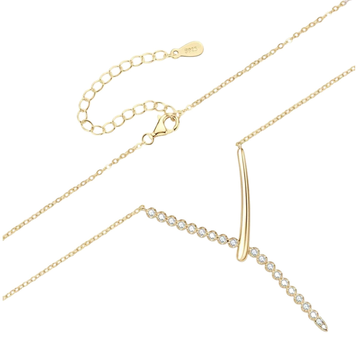 Gilette Y Shape Moissanite Necklace