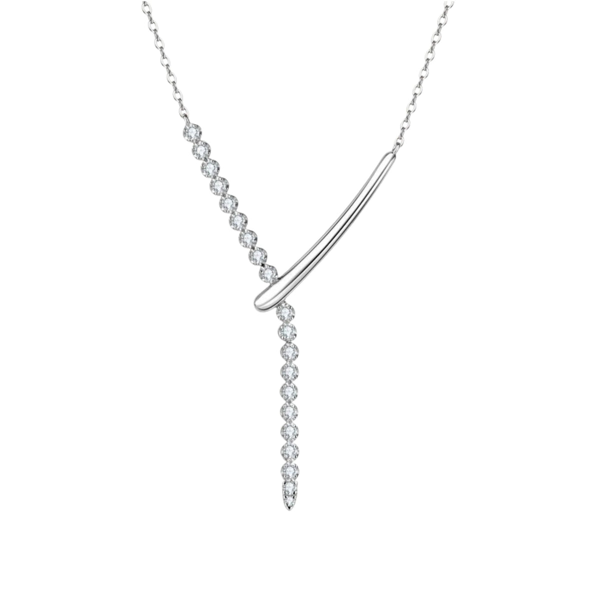 Gilette Y Shape Moissanite Necklace