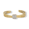 Ginette 14K Gold Cushion Open Bangle