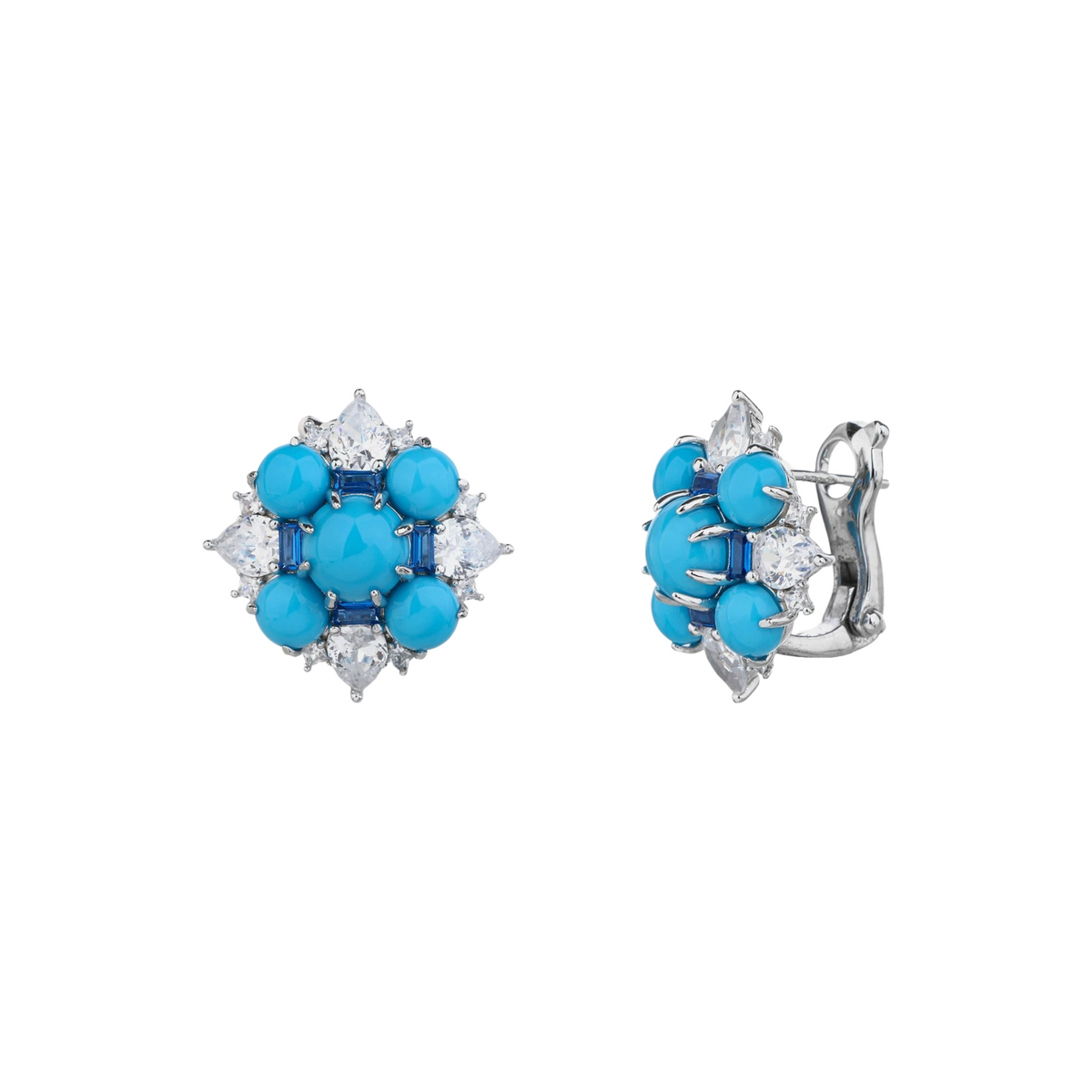 Gisalind Blue Floral Turquoise Earrings