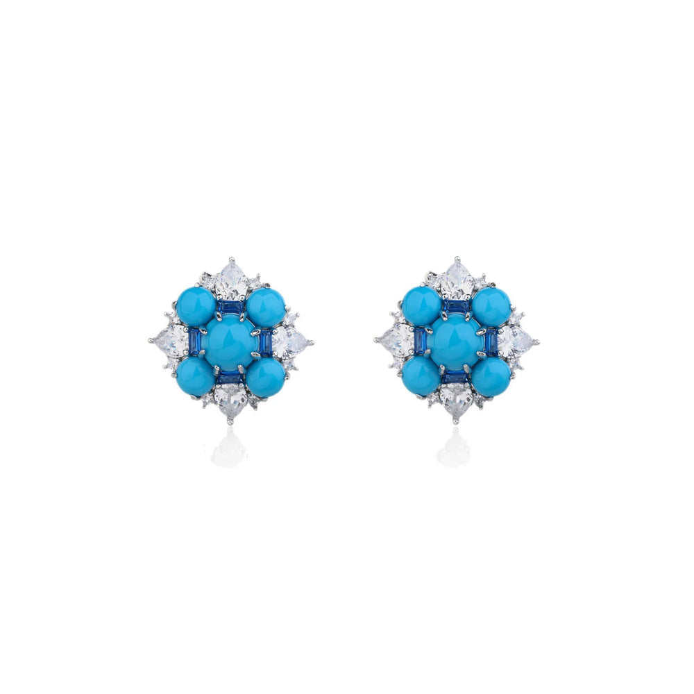 Gisalind Blue Floral Turquoise Earrings