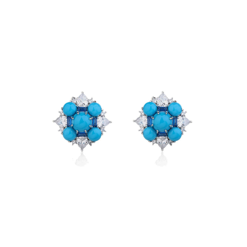 Gisalind Blue Floral Turquoise Earrings
