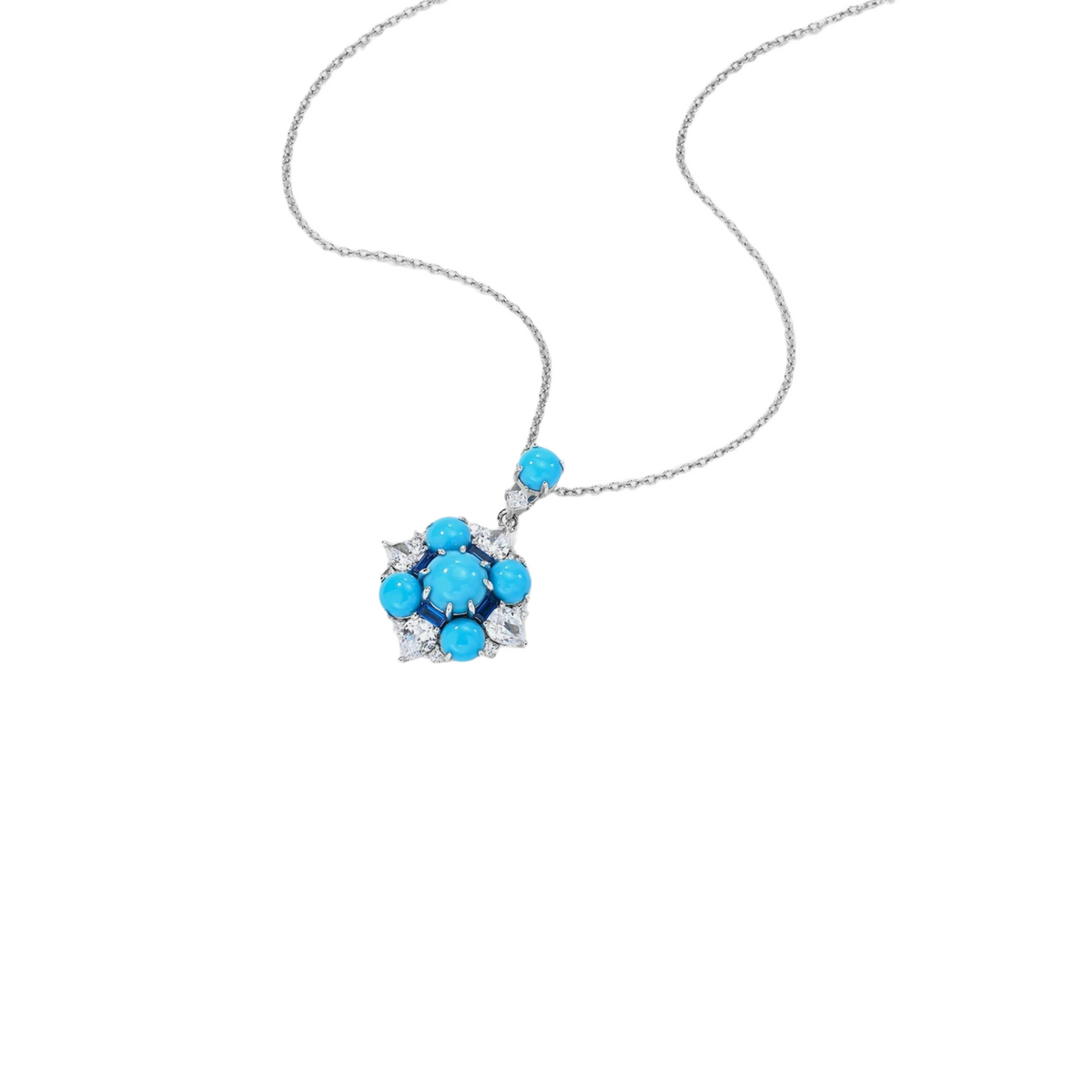 Gisalind Blue Floral Turquoise Necklace