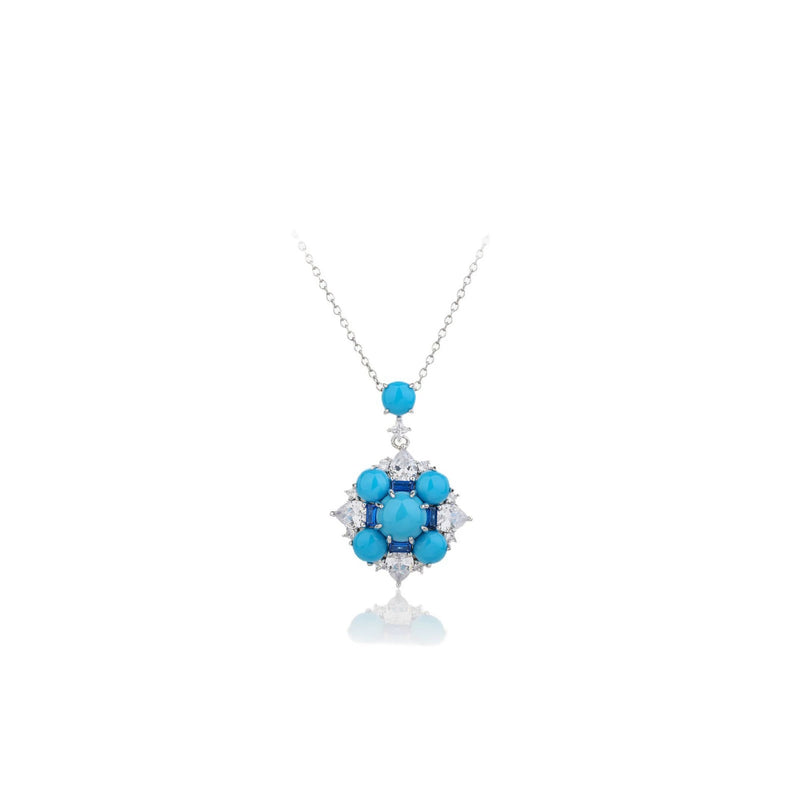Gisalind Blue Floral Turquoise Necklace