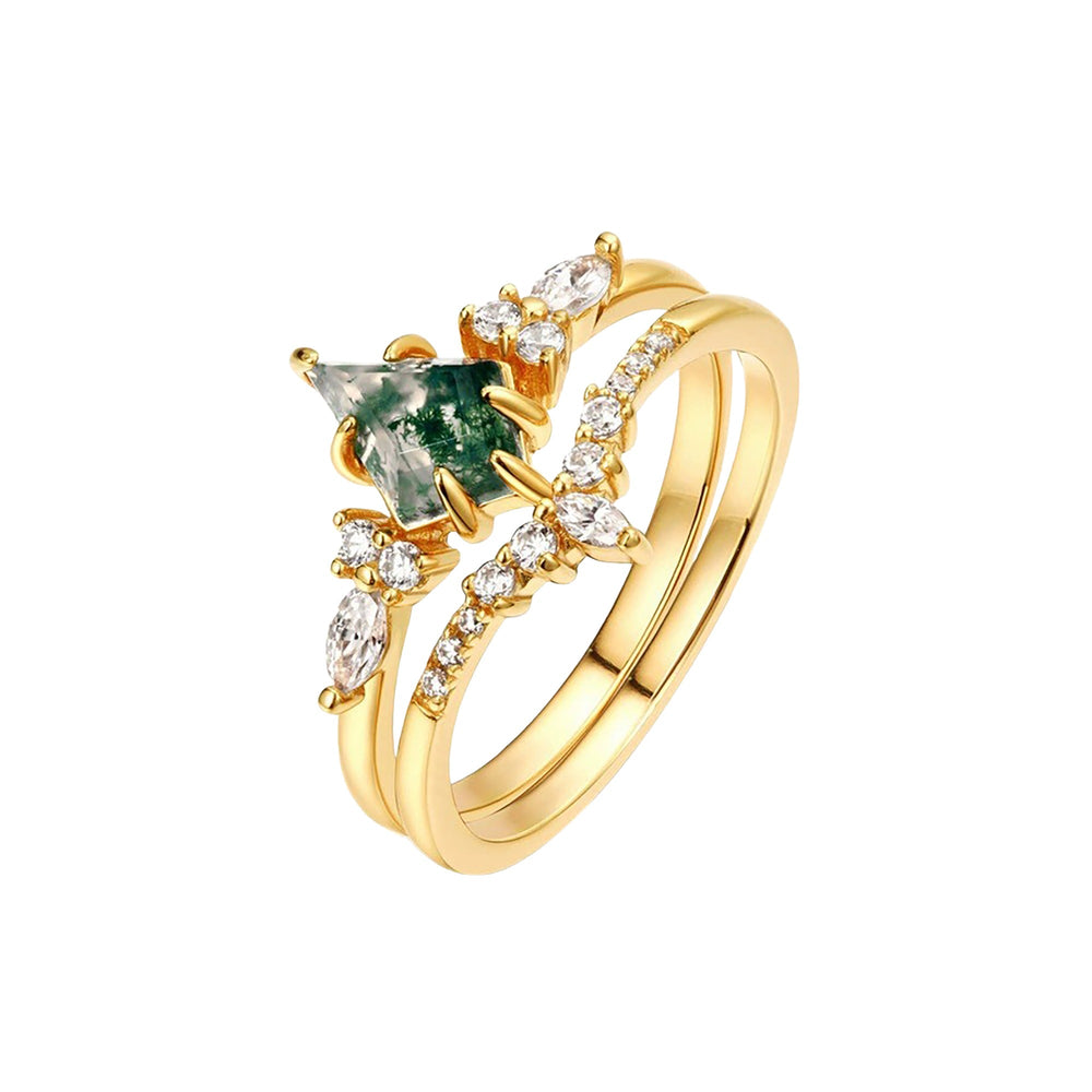 Gitane Moss Triangular Ring Set