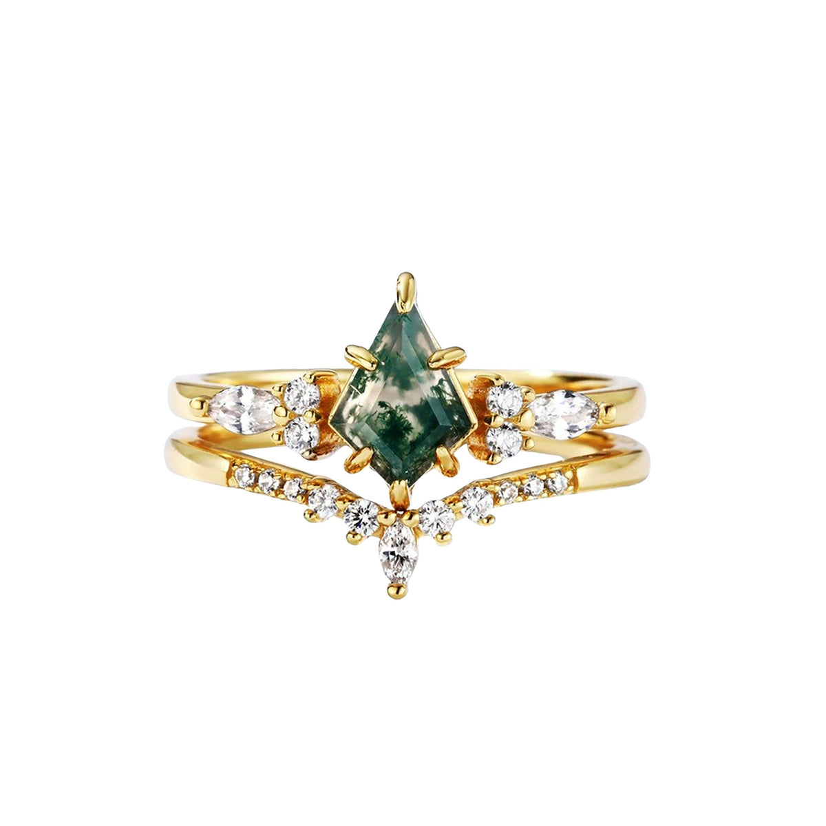Gitane Moss Triangular Ring Set