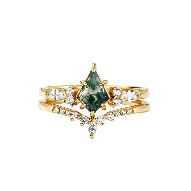 Gitane Moss Triangular Ring Set