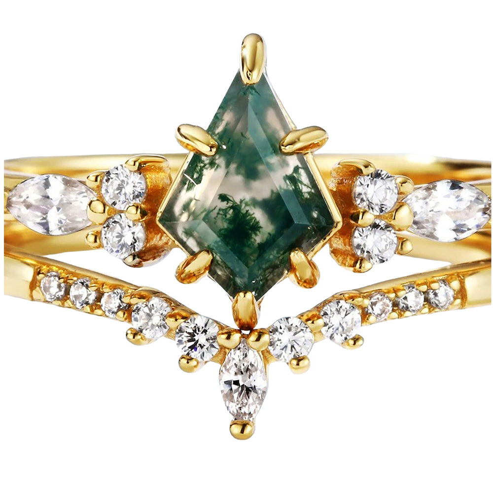 Gitane Moss Triangular Ring Set