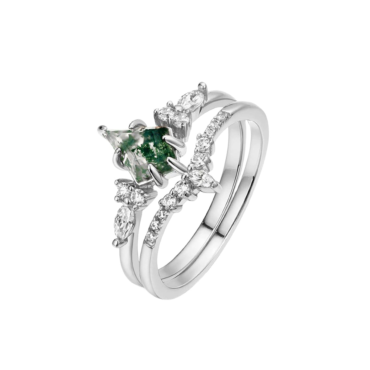 Gitane Moss Triangular Ring Set