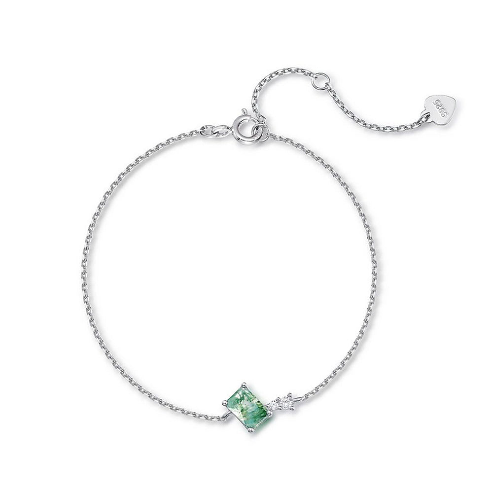 Glawdys Green Moss Rectangular Bracelet