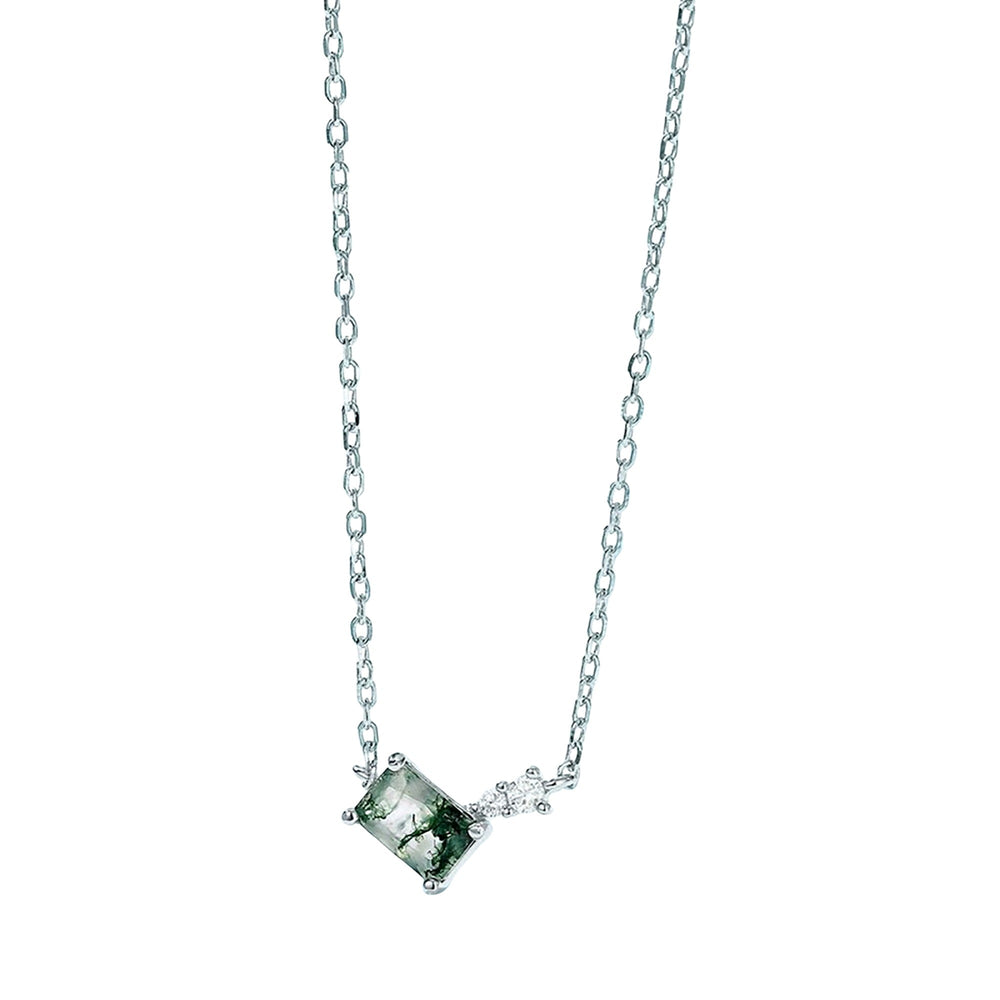 Glawdys Moss Green Rectangular Necklace