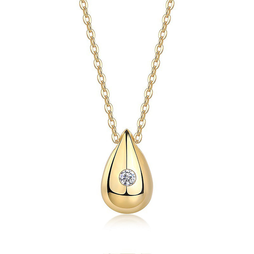 Godhild 14K Gold Teardrop Moissanite Necklace