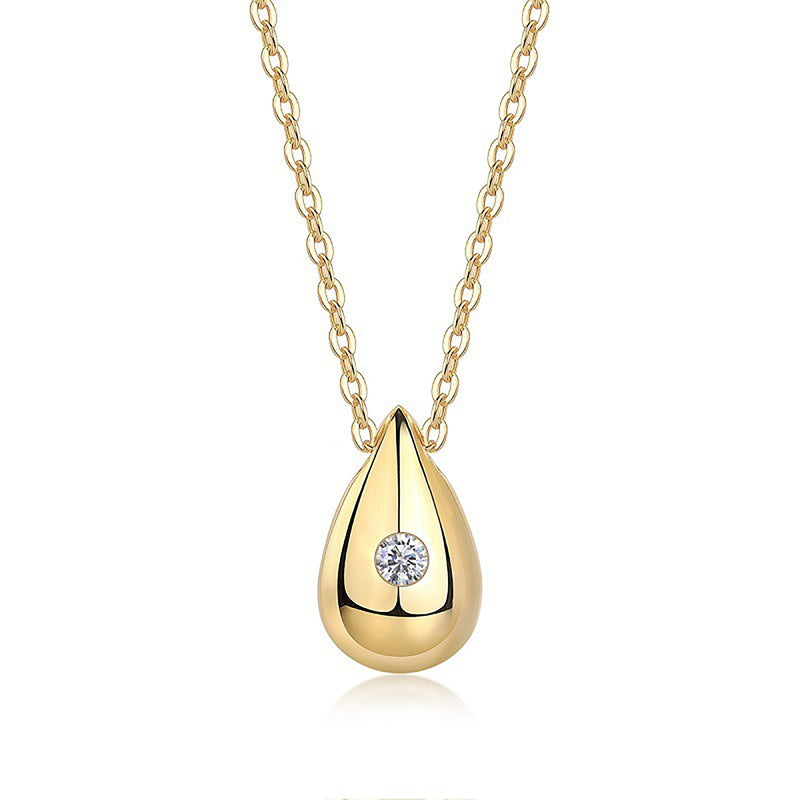 Godhild 14K Gold Teardrop Moissanite Necklace