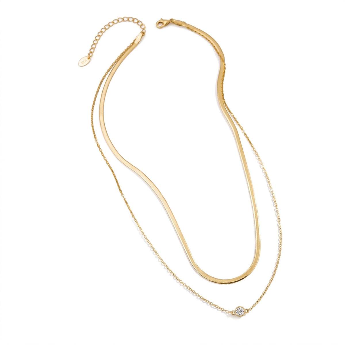 Godlind 14K Gold Round Double-Layer Necklace