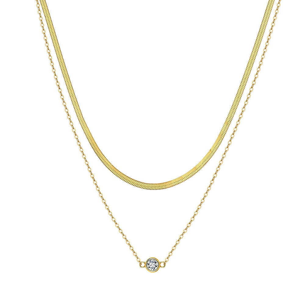 Godlind 14K Gold Round Double-Layer Necklace