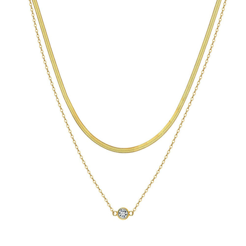 Godlind 14K Gold Round Double-Layer Necklace