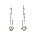 Godrunia White Pearl Cage Drop Earrings