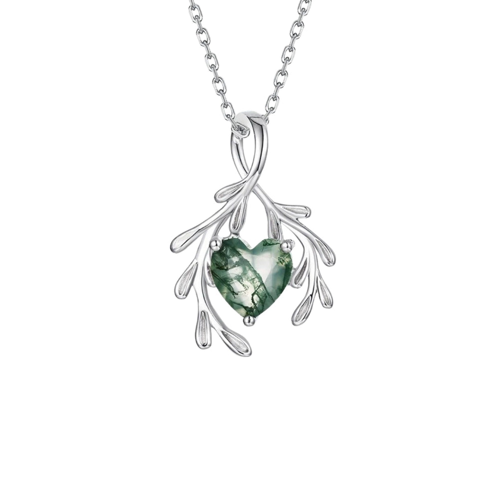Gracia Green Moss Heart Necklace