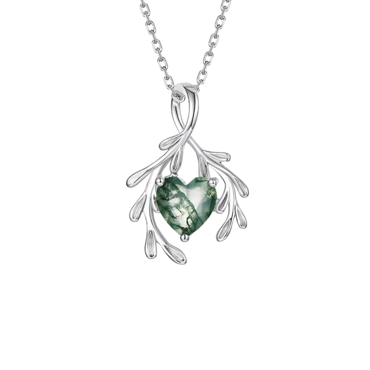 Gracia Green Moss Heart Necklace