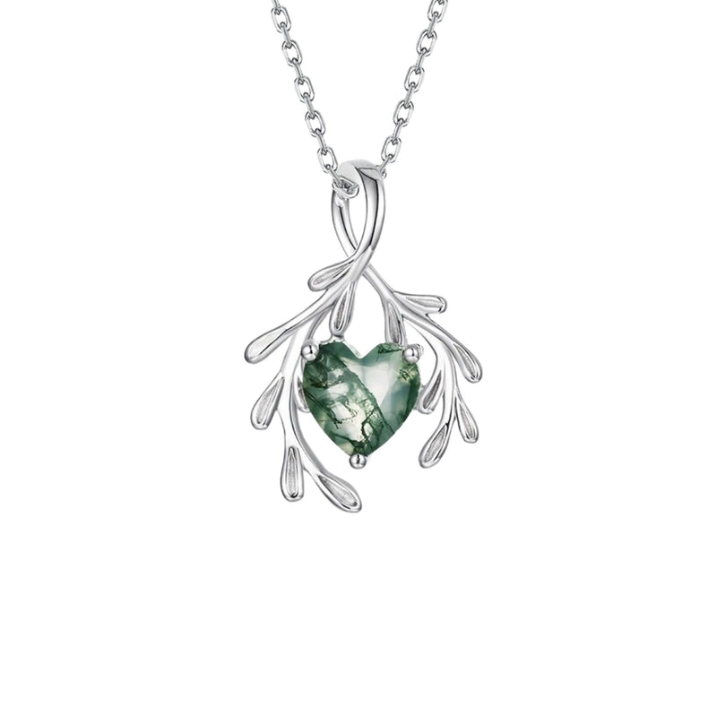 Gracia Green Moss Heart Necklace