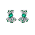 Gracianne Emerald Green Ribbon Stud Earrings