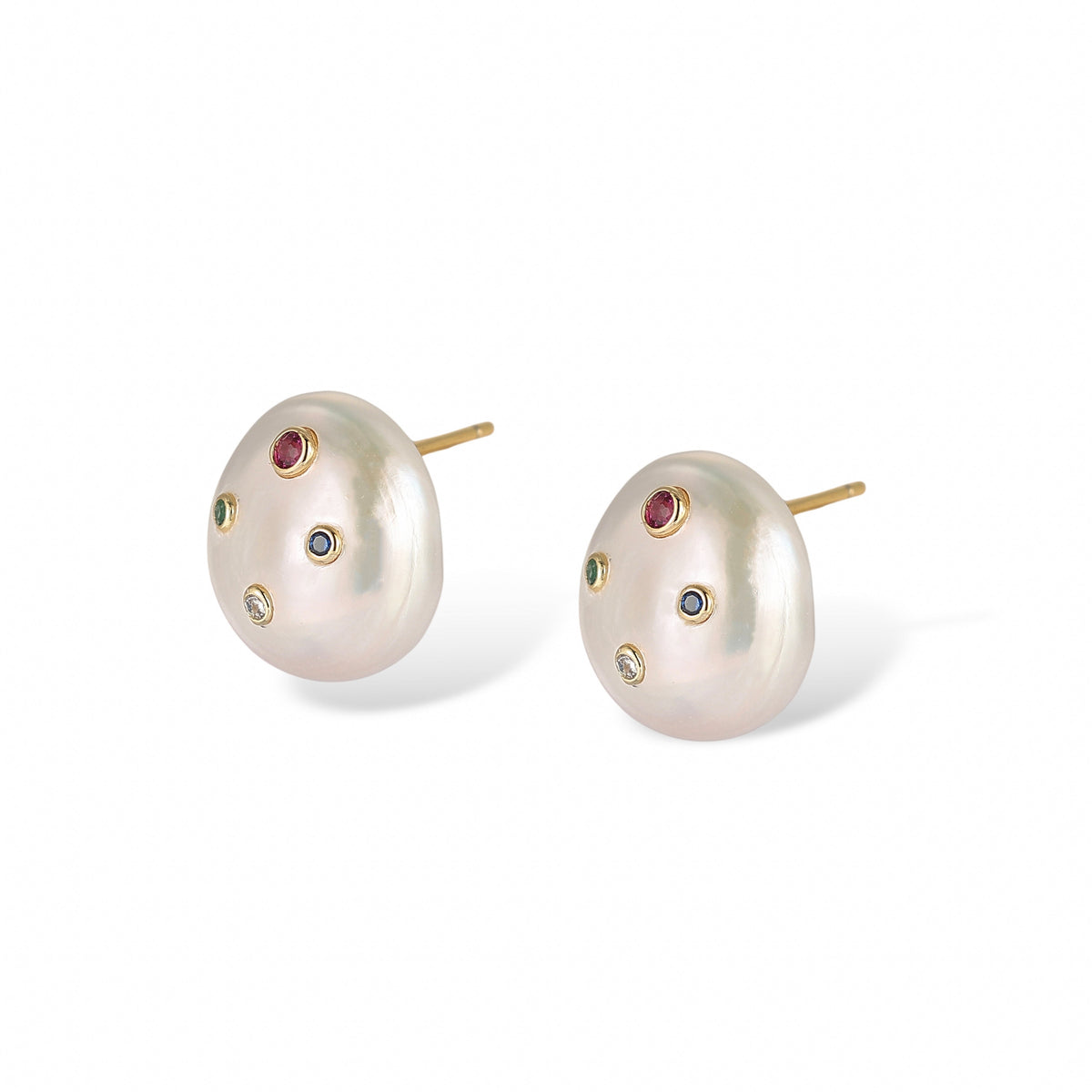 Gravé Finement Baroque Pearl Stud Earrings
