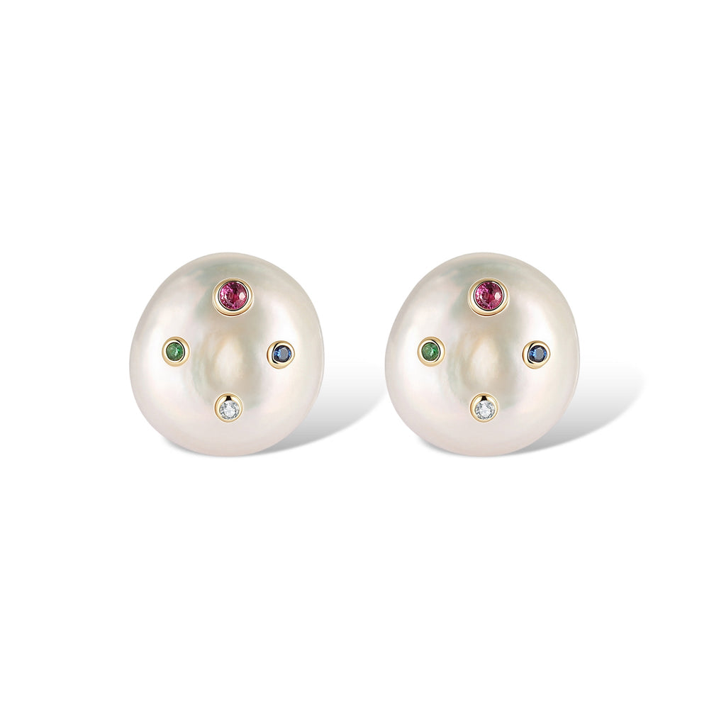 Gravé Finement Baroque Pearl Stud Earrings