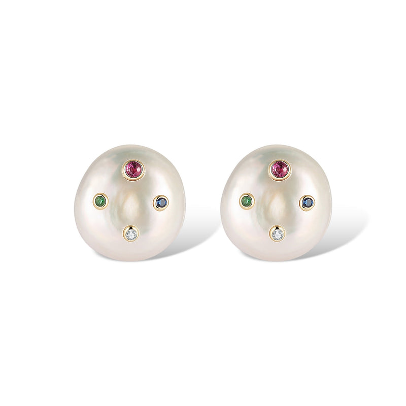 Gravé Finement Baroque Pearl Stud Earrings