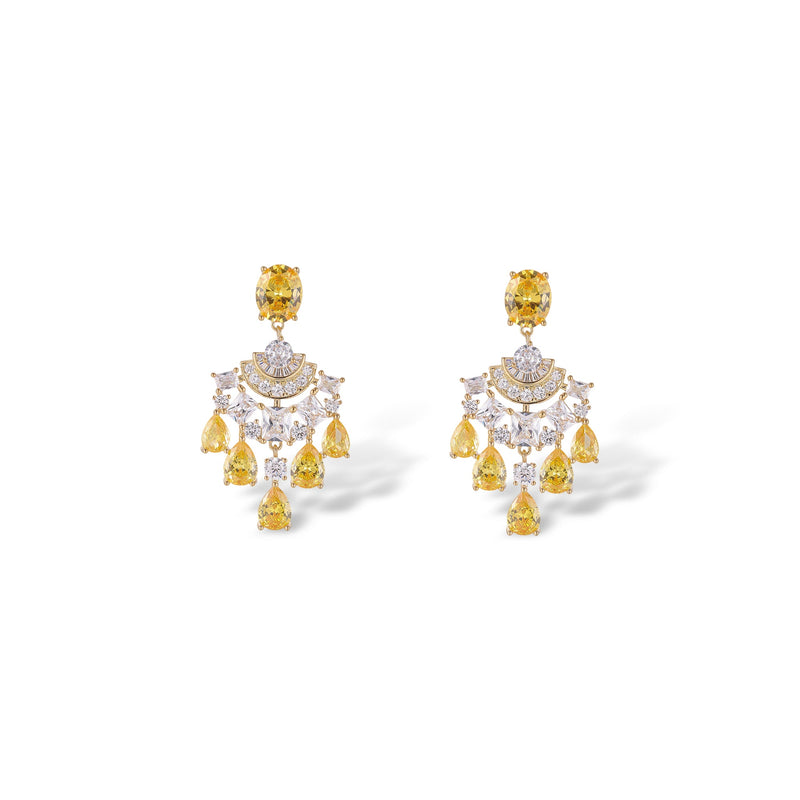 Gretchen Yellow Chandelier Earrings