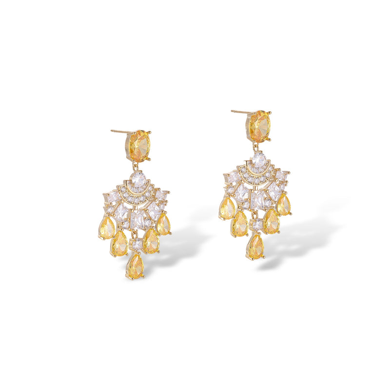 Gretchen Yellow Chandelier Earrings