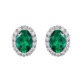 Guislaine Emerald Green Oval Stud Earrings