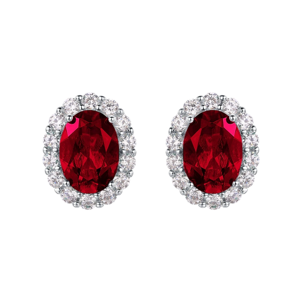 Guislaine Emerald Green Oval Stud Earrings