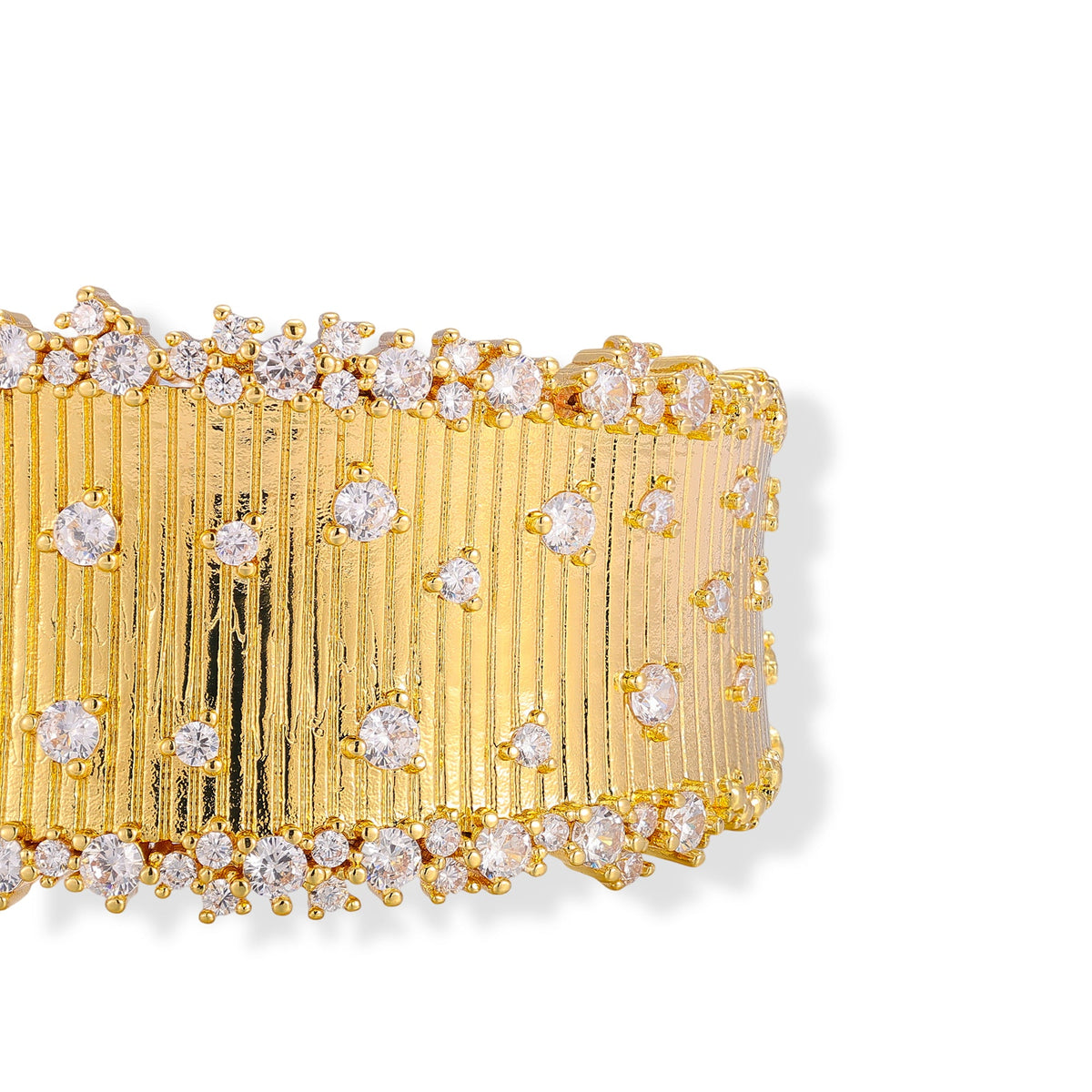 Gundhild 14K Gold Scalloped Edge Open Bangle