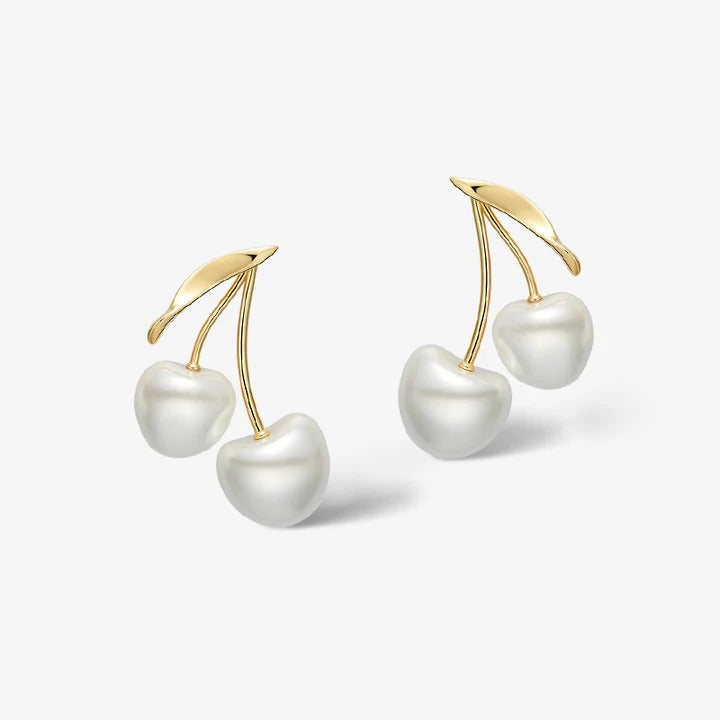 Gwenaëlle White Cherry Stud Earrings