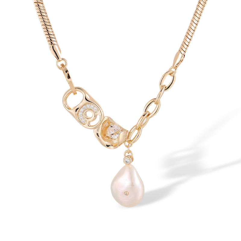 Gwendolin 14k Gold Baroque Pearl Neckalce