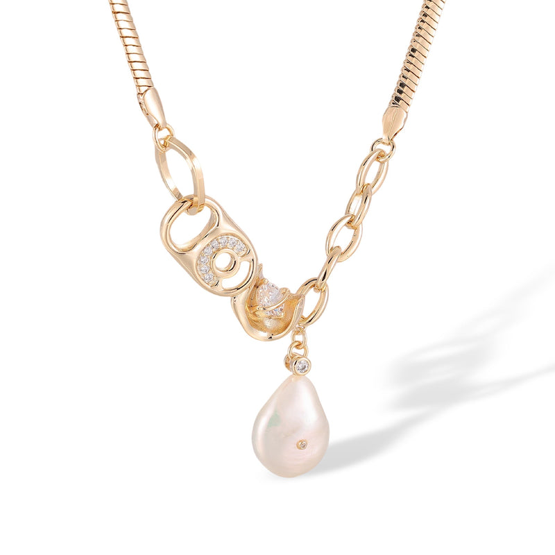 Gwendolin 14k Gold Baroque Pearl Neckalce