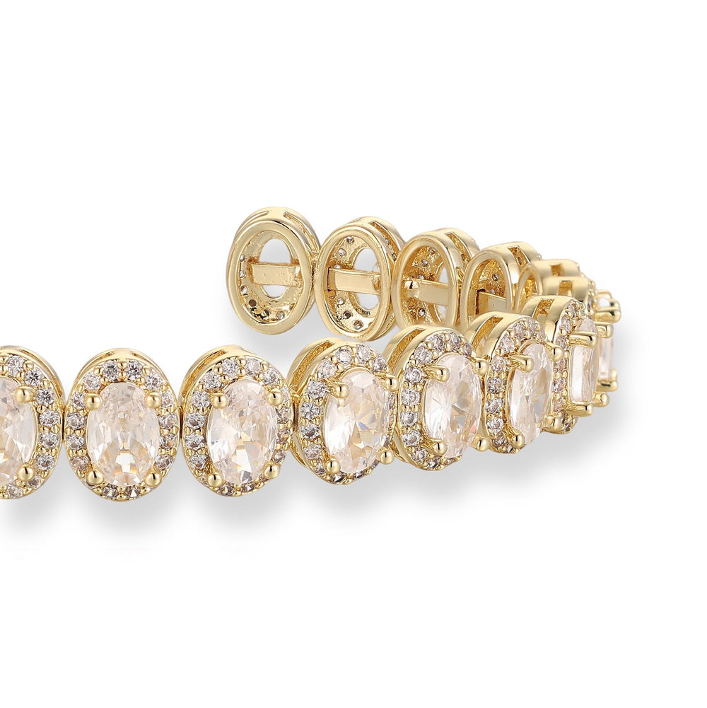 Hadrunia 14K Gold Oval Open Bangle