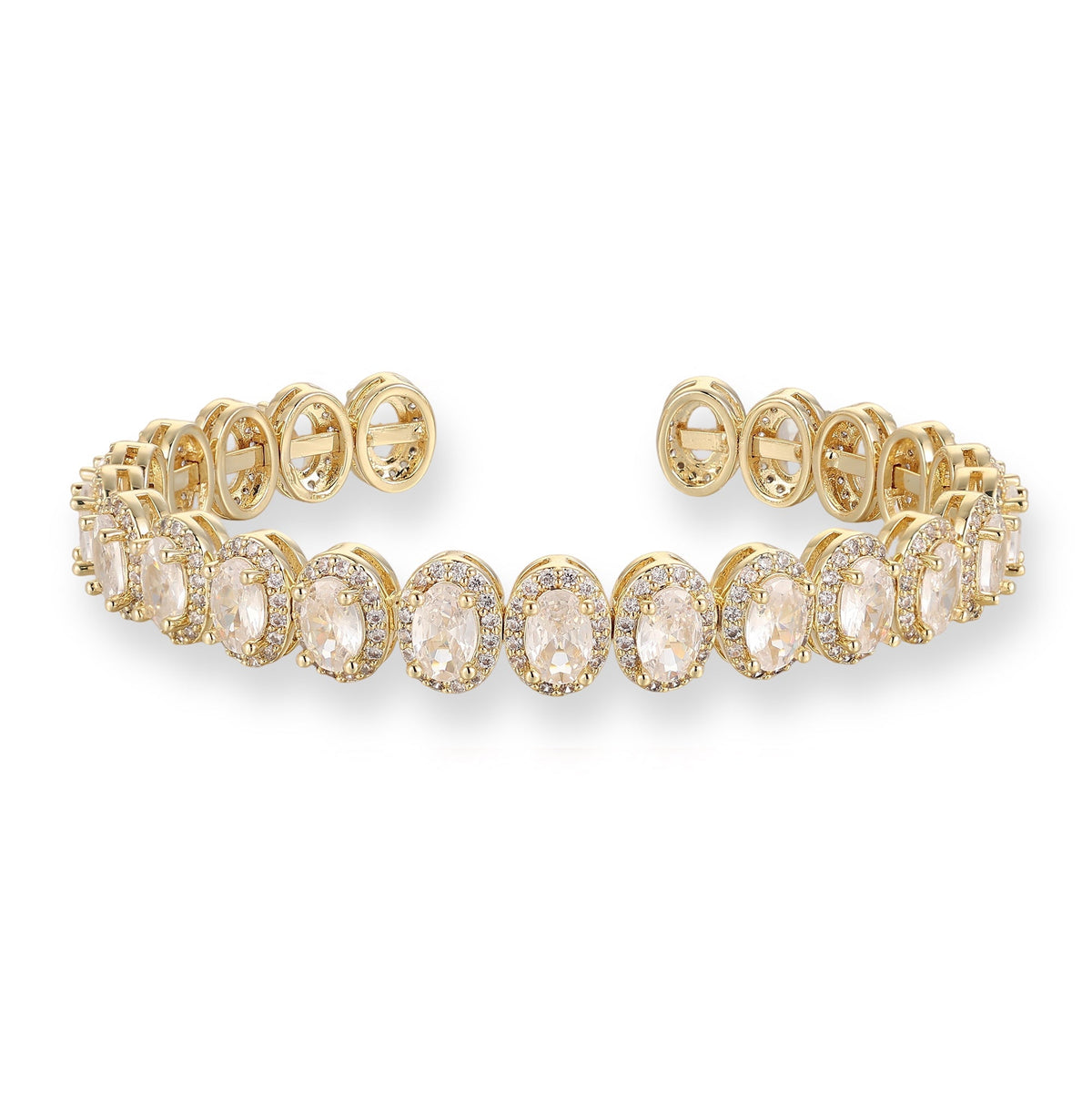 Hadrunia 14K Gold Oval Open Bangle
