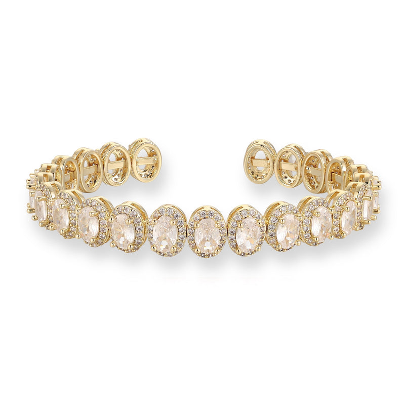 Hadrunia 14K Gold Oval Open Bangle