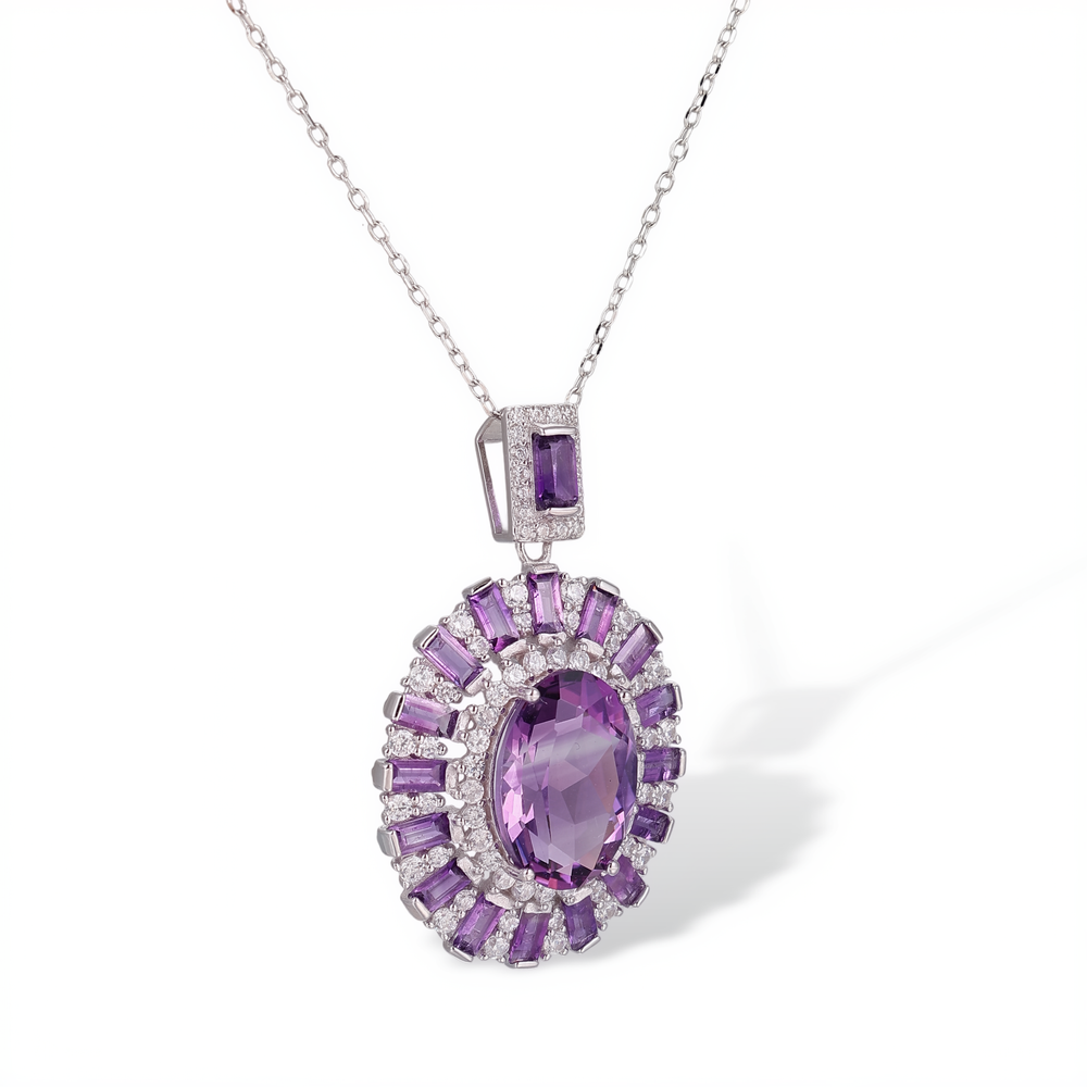 Halo Améthyste Purple Necklace